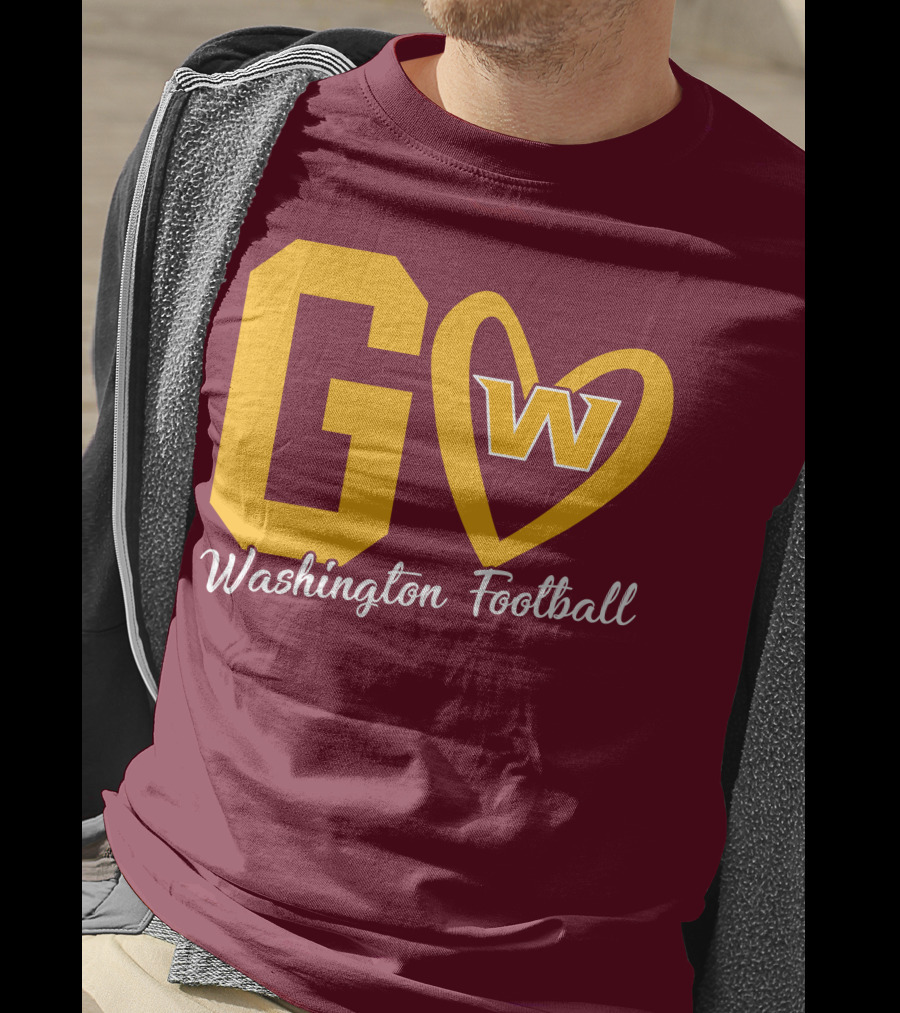 Go W Washington Football Team Heart T-Shirt