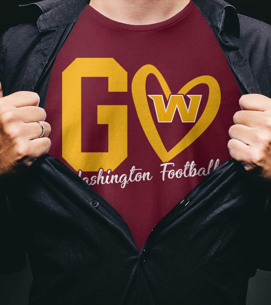 Go W Washington Football Team Heart T-Shirt