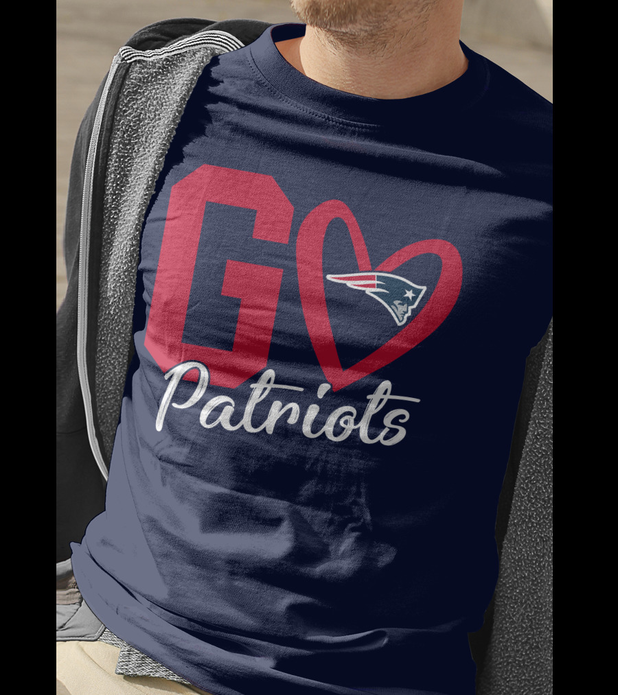 Go Patriots New England Patriots Logo Heart T-Shirt