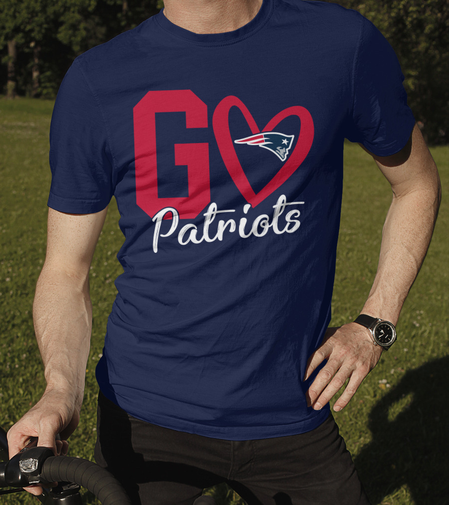 Go Patriots New England Patriots Logo Heart T-Shirt