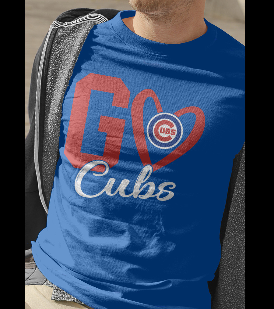 Go Cubs Love Heart With Chicago Cubs T-Shirt