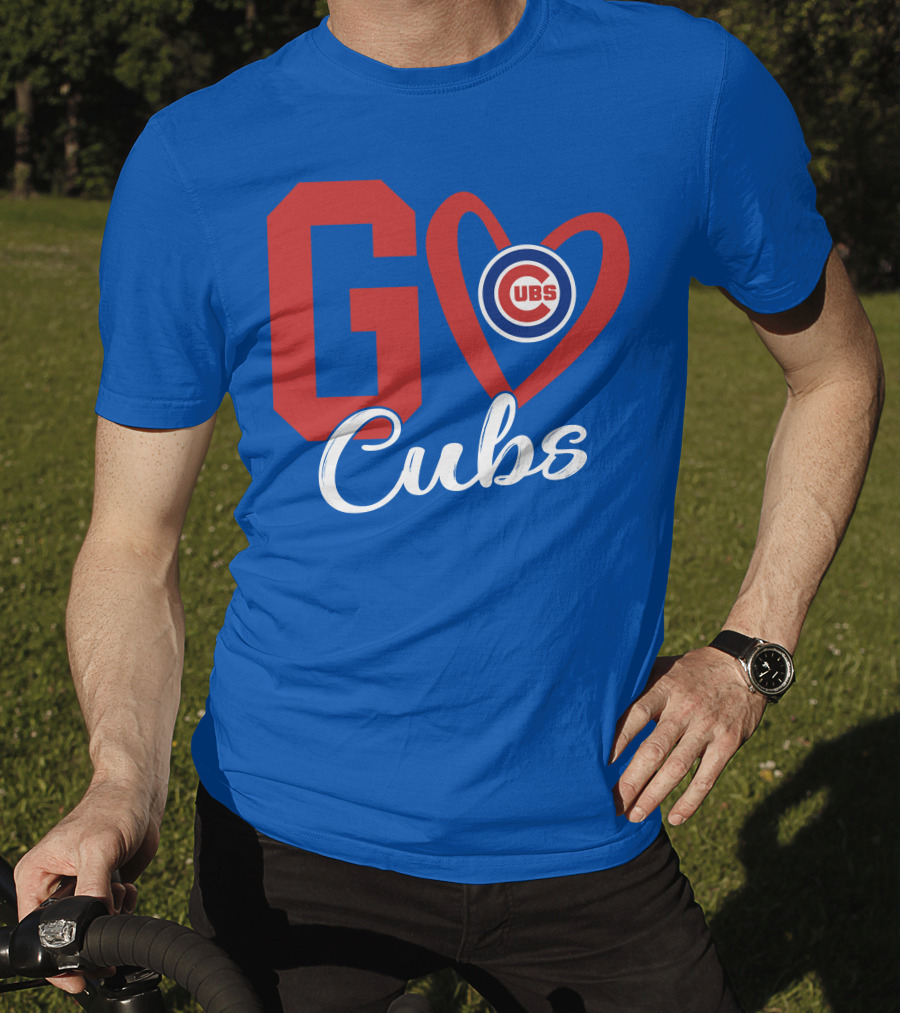 Go Cubs Love Heart With Chicago Cubs T-Shirt