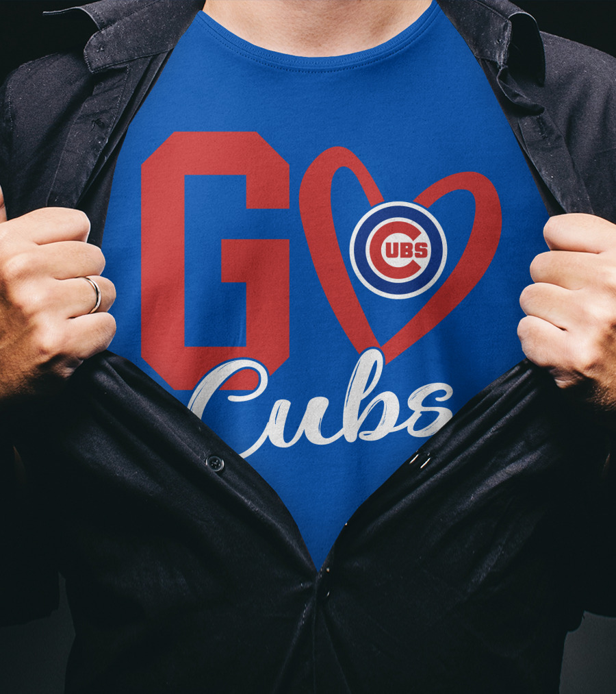Go Cubs Love Heart With Chicago Cubs T-Shirt