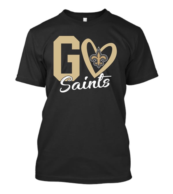 Go Saints Fleur-de-Lis Heart T-Shirt