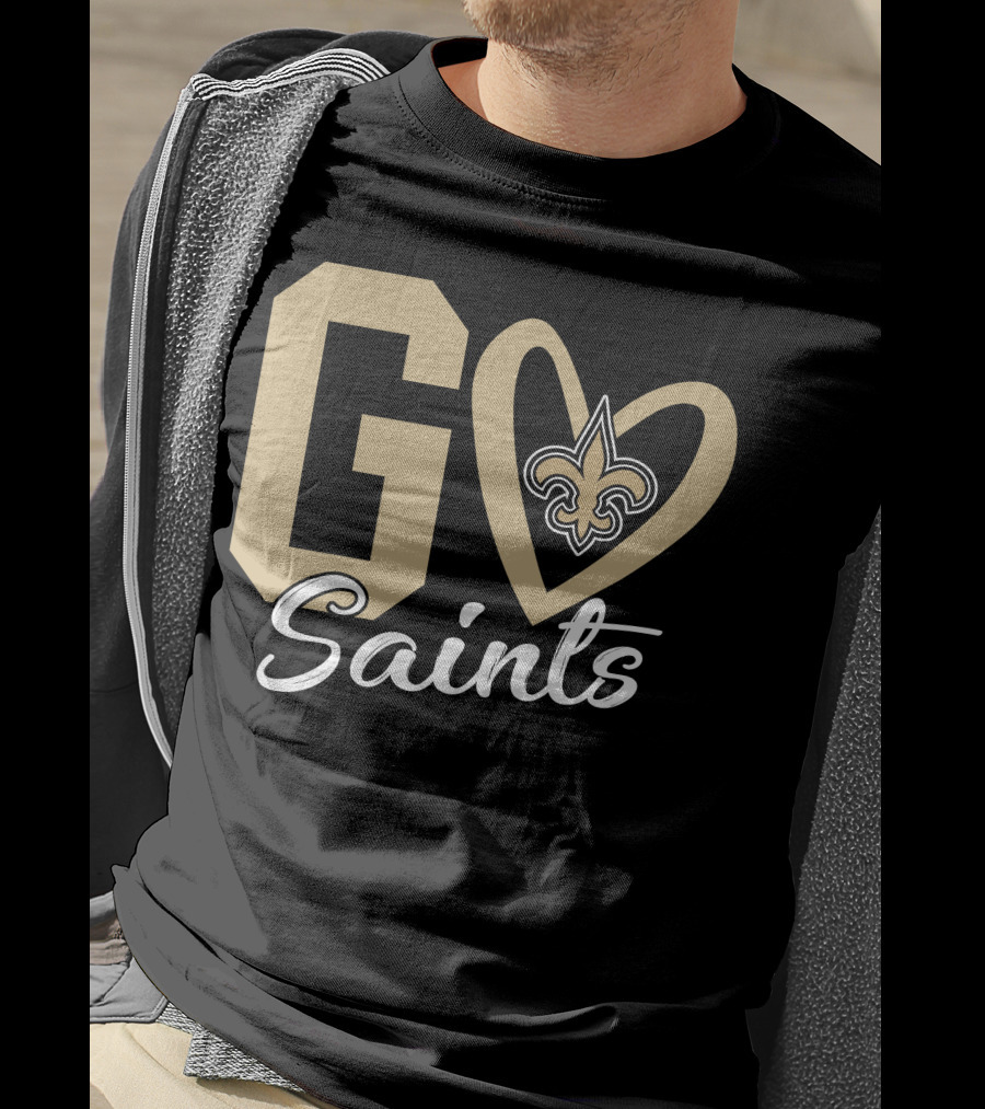 Go Saints Fleur-de-Lis Heart T-Shirt