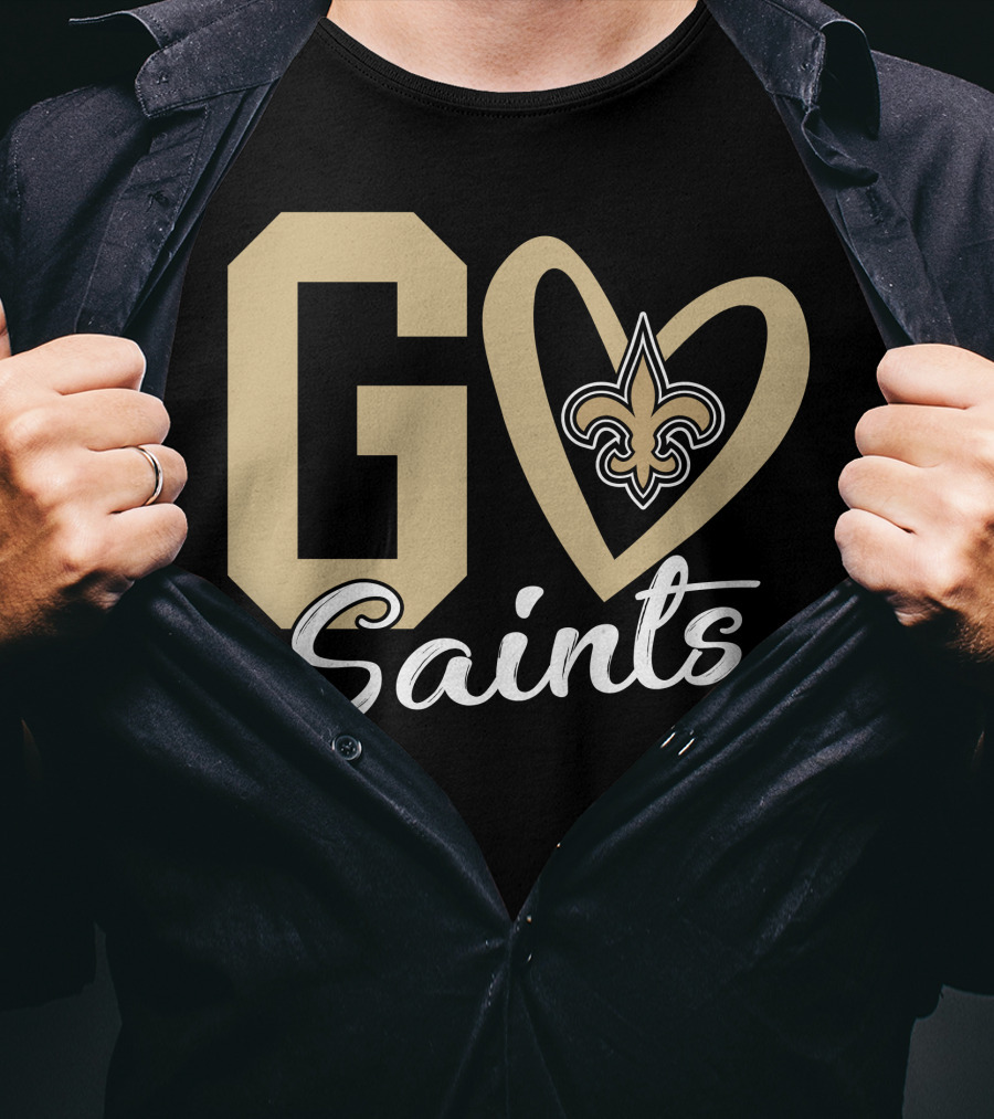 Go Saints Fleur-de-Lis Heart T-Shirt