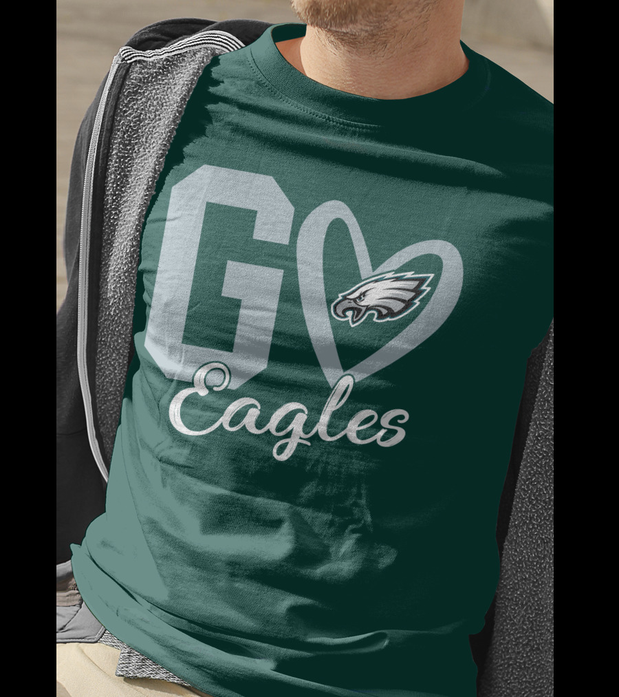 Go Eagles Philadelphia Eagles Logo Heart T-Shirt