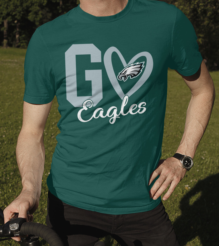 Go Eagles Philadelphia Eagles Logo Heart T-Shirt
