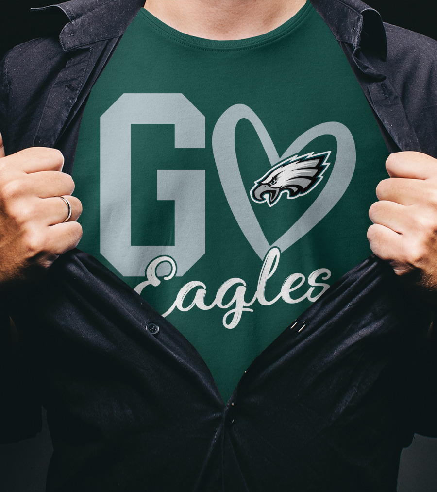 Go Eagles Philadelphia Eagles Logo Heart T-Shirt