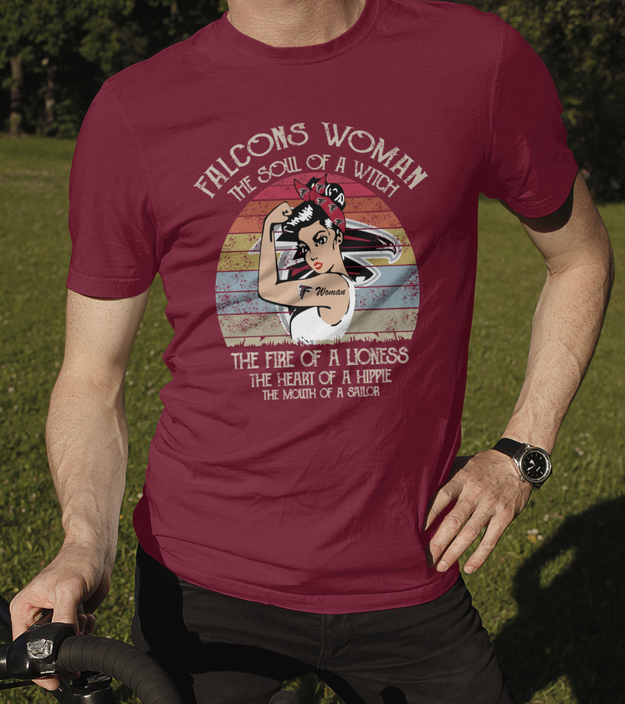 Falcons Woman The Soul Of A Witch The Fire Of A Lioness The Heart Of A Hippie The Mouth Of A Sailor T-Shirt
