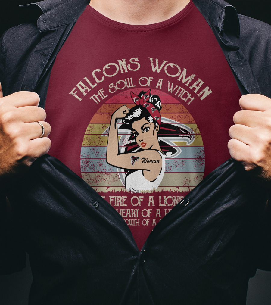 Falcons Woman The Soul Of A Witch The Fire Of A Lioness The Heart Of A Hippie The Mouth Of A Sailor T-Shirt