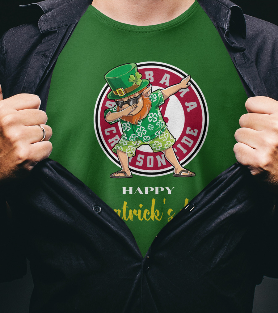 Alabama Crimson Tide Happy St Patrick's Day Dabbing Leprechaun T-Shirt