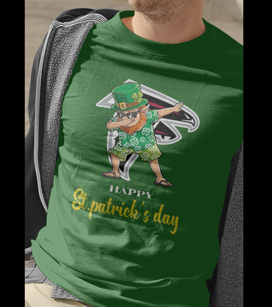 Atlanta Falcons Happy St Patrick's Day Dabbing Leprechaun T-Shirt