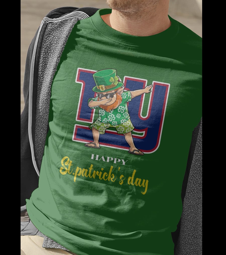 Happy St. Patrick's Day New York Giants Dabbing Leprechaun T-Shirt