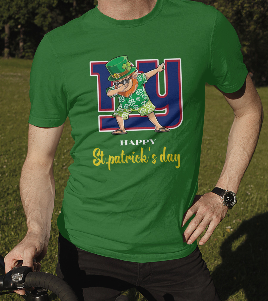 Happy St. Patrick's Day New York Giants Dabbing Leprechaun T-Shirt