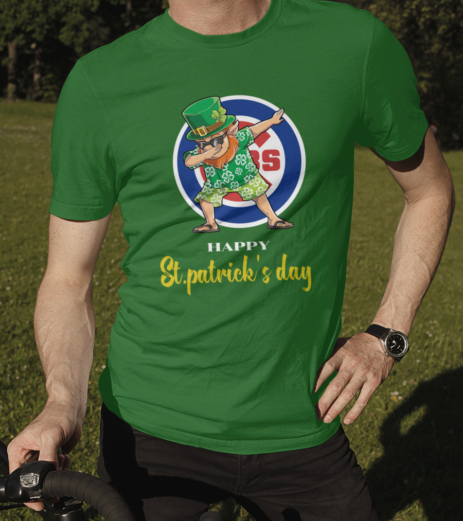 Happy St. Patrick's Day Chicago Cubs Dabbing Leprechaun T-Shirt