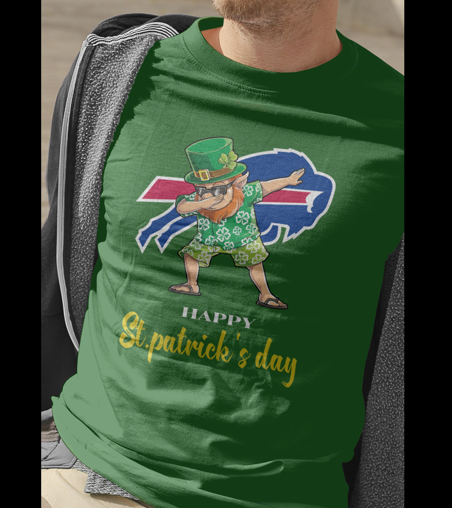 Buffalo Bills St Patrick's Day Happy Dabbing Leprechaun T-Shirt