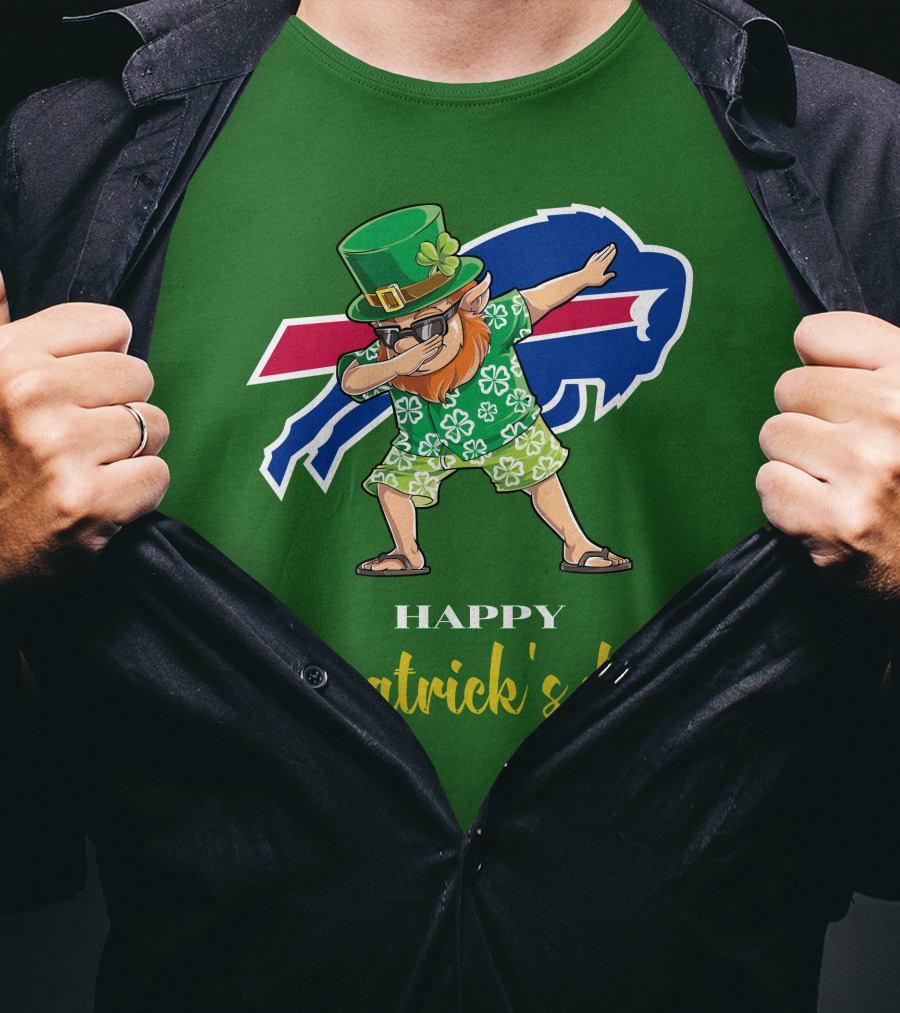 Buffalo Bills St Patrick's Day Happy Dabbing Leprechaun T-Shirt