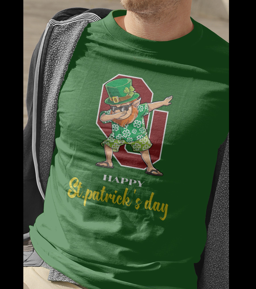 Happy St. Patrick's Day Oklahoma Sooners Dabbing Leprechaun T-Shirt