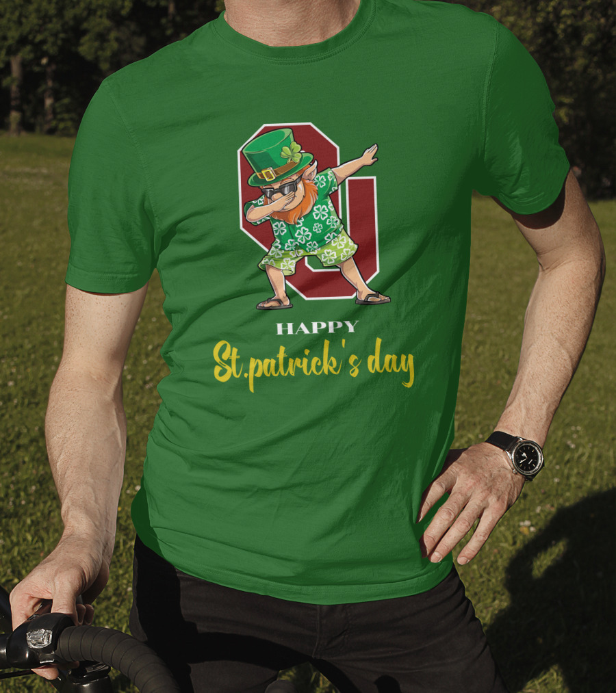 Happy St. Patrick's Day Oklahoma Sooners Dabbing Leprechaun T-Shirt