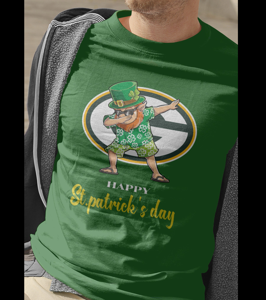 Green Bay Packers Happy St. Patrick's Day Dabbing Leprechaun T-Shirt