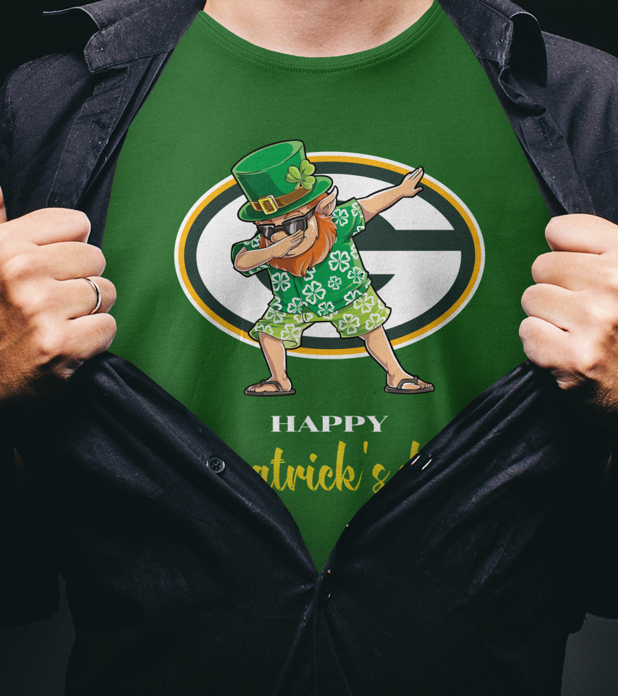 Green Bay Packers Happy St. Patrick's Day Dabbing Leprechaun T-Shirt