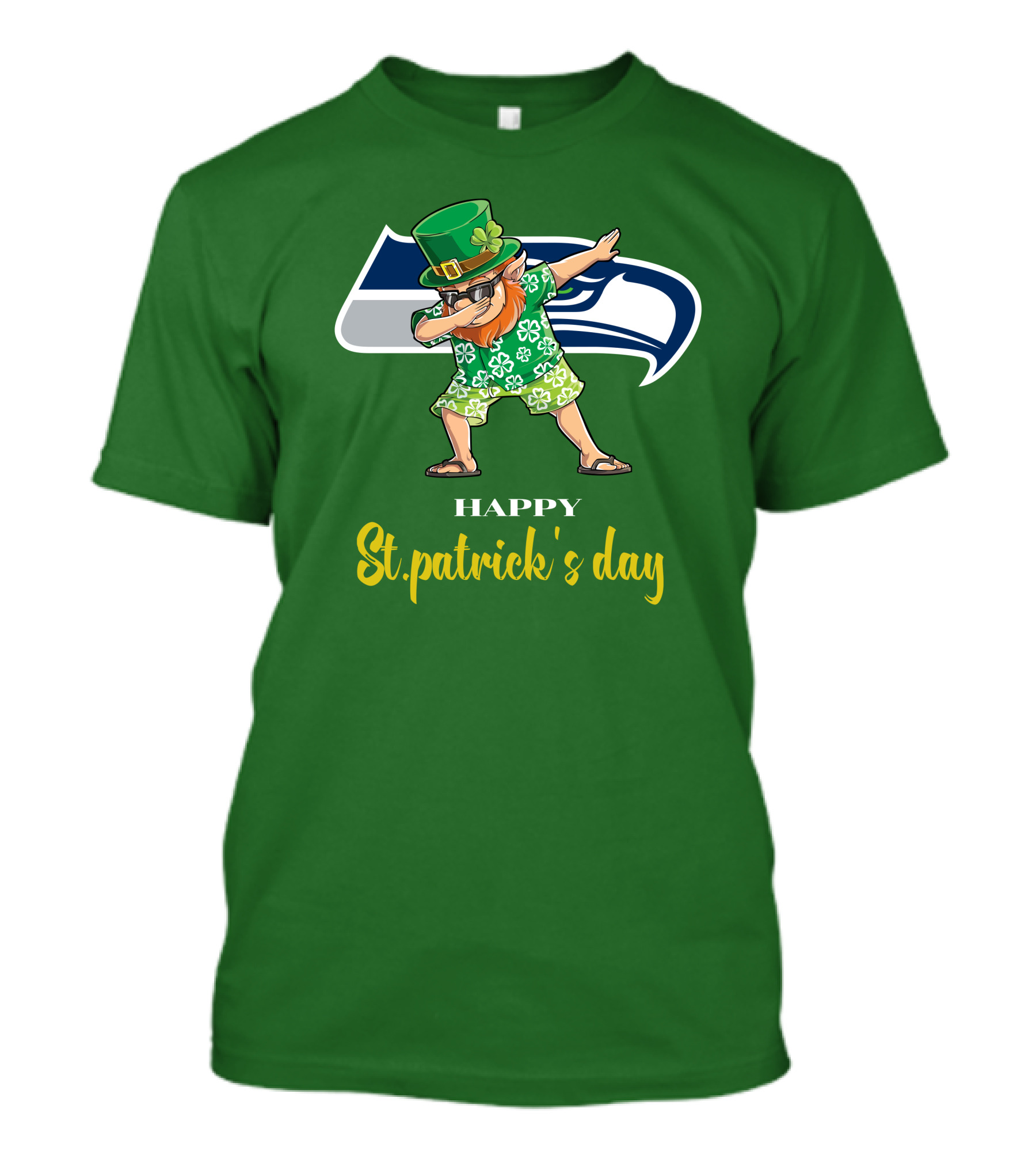 Seattle Seahawks Happy St. Patrick's Day Dabbing Leprechaun T-Shirt