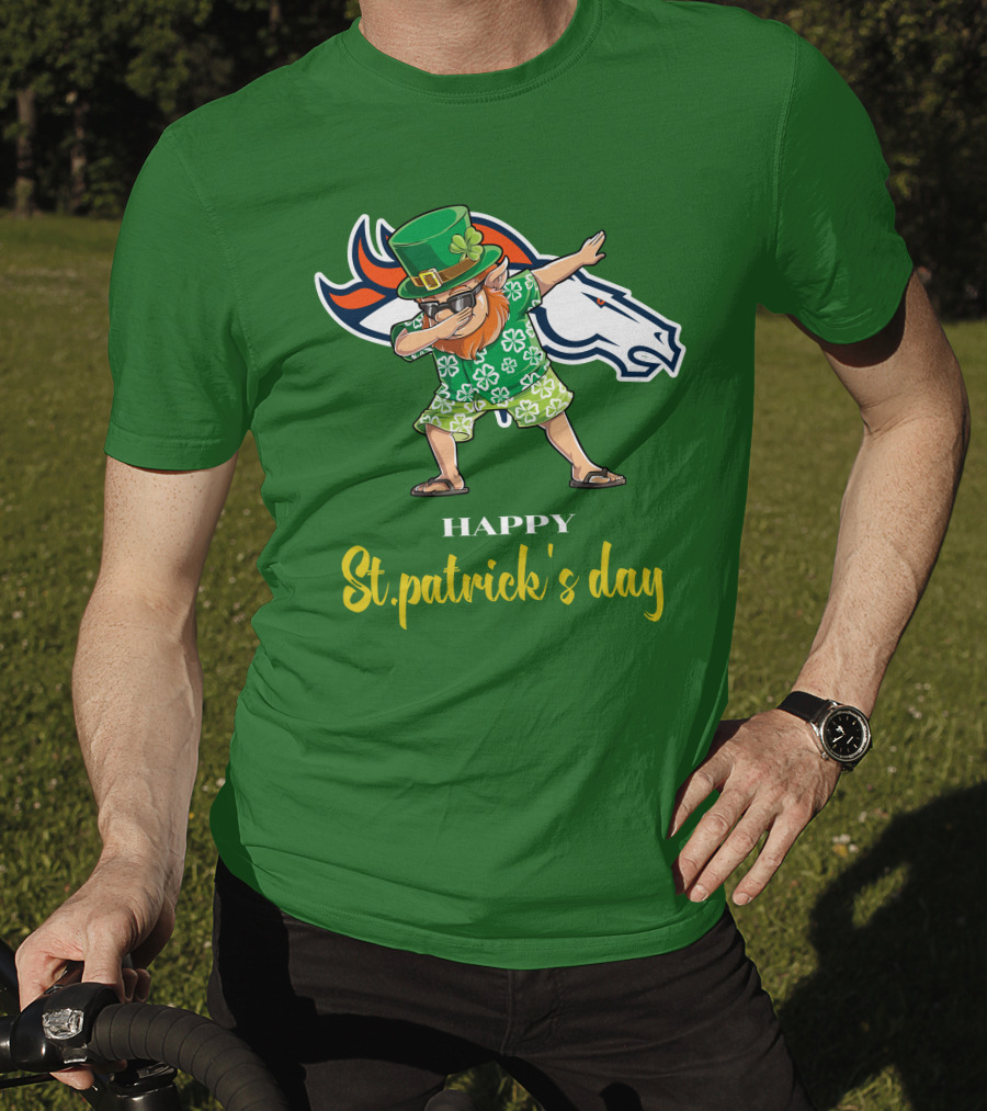 Happy St. Patrick's Day Denver Broncos Dabbing Leprechaun T-Shirt