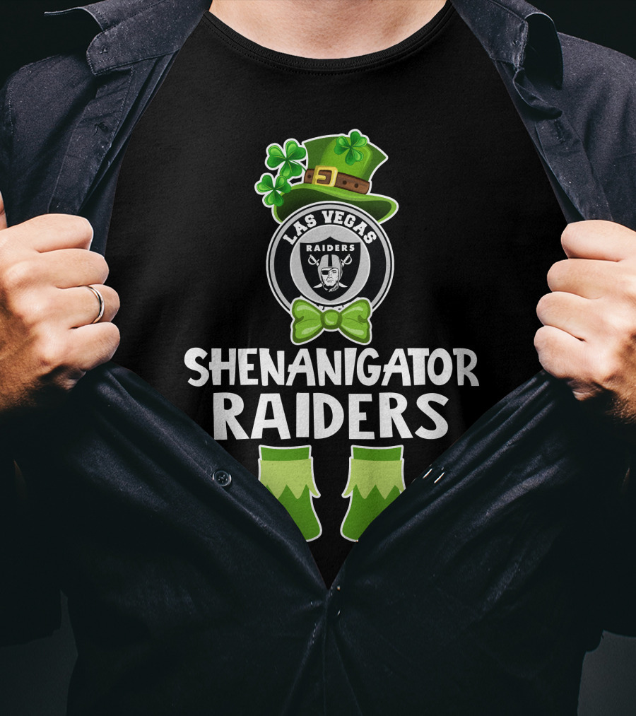 Las Vegas Raiders Shenanigator St. Patrick's Day Leprechaun Fun T-Shirt