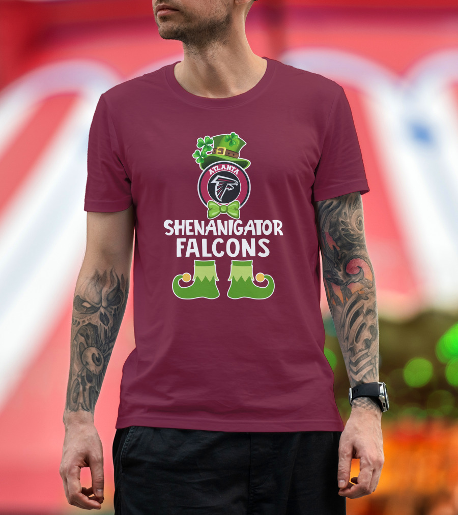 Shenanigator Leprechaun Atlanta Falcons St. Patrick's Day Fun T-Shirt