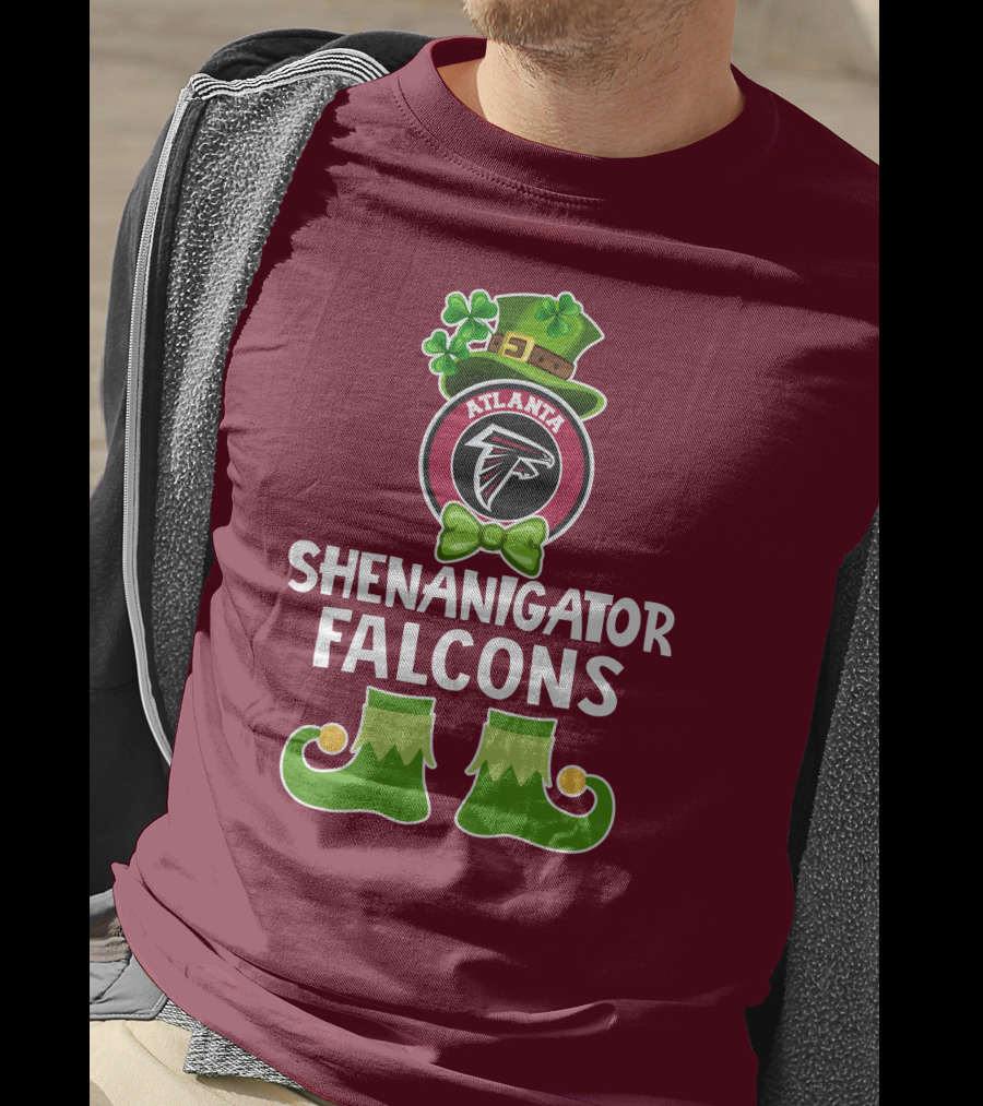 Shenanigator Leprechaun Atlanta Falcons St. Patrick's Day Fun T-Shirt
