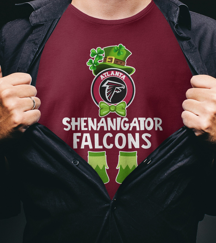 Shenanigator Leprechaun Atlanta Falcons St. Patrick's Day Fun T-Shirt