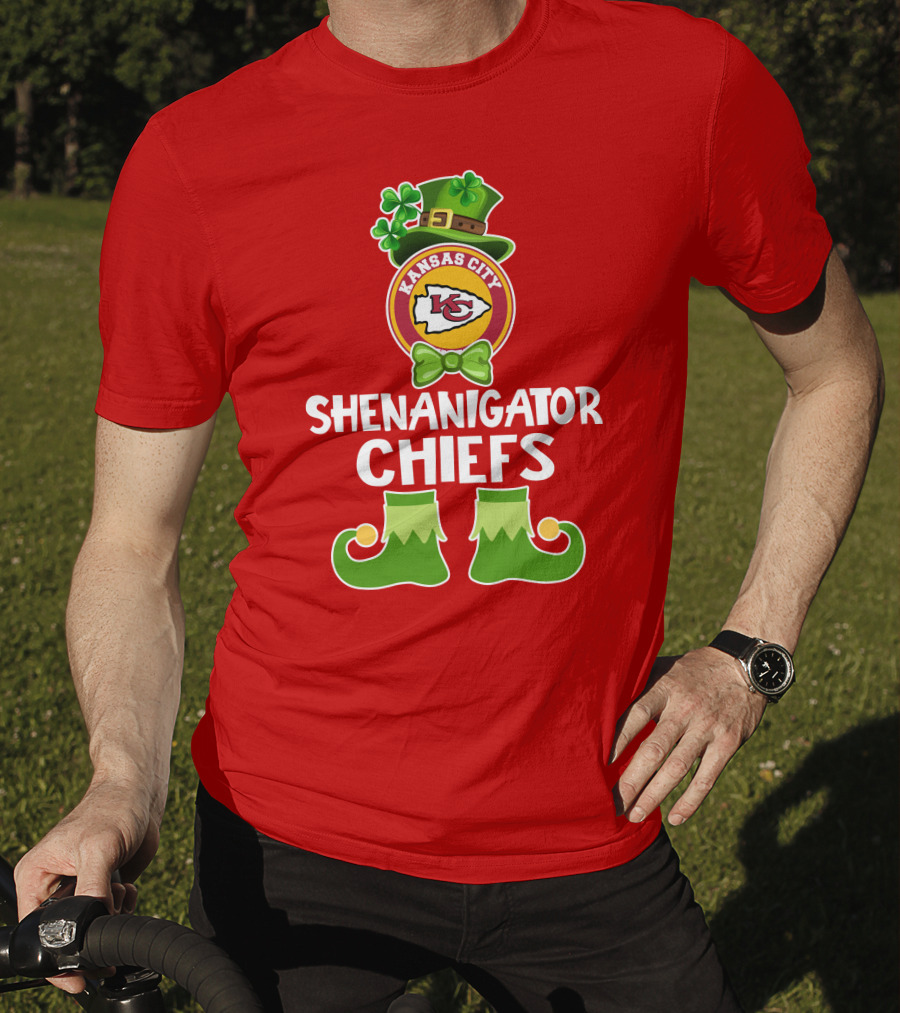 Kansas City Chiefs Shenanigator Leprechaun St. Patrick's Day Fun T-Shirt