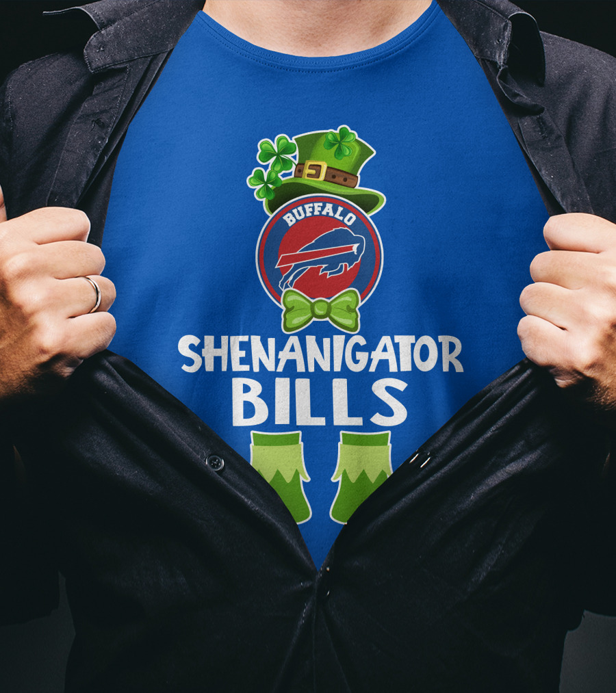 Shenanigator Buffalo Bills Funny Leprechaun St. Patrick's Day T-Shirt