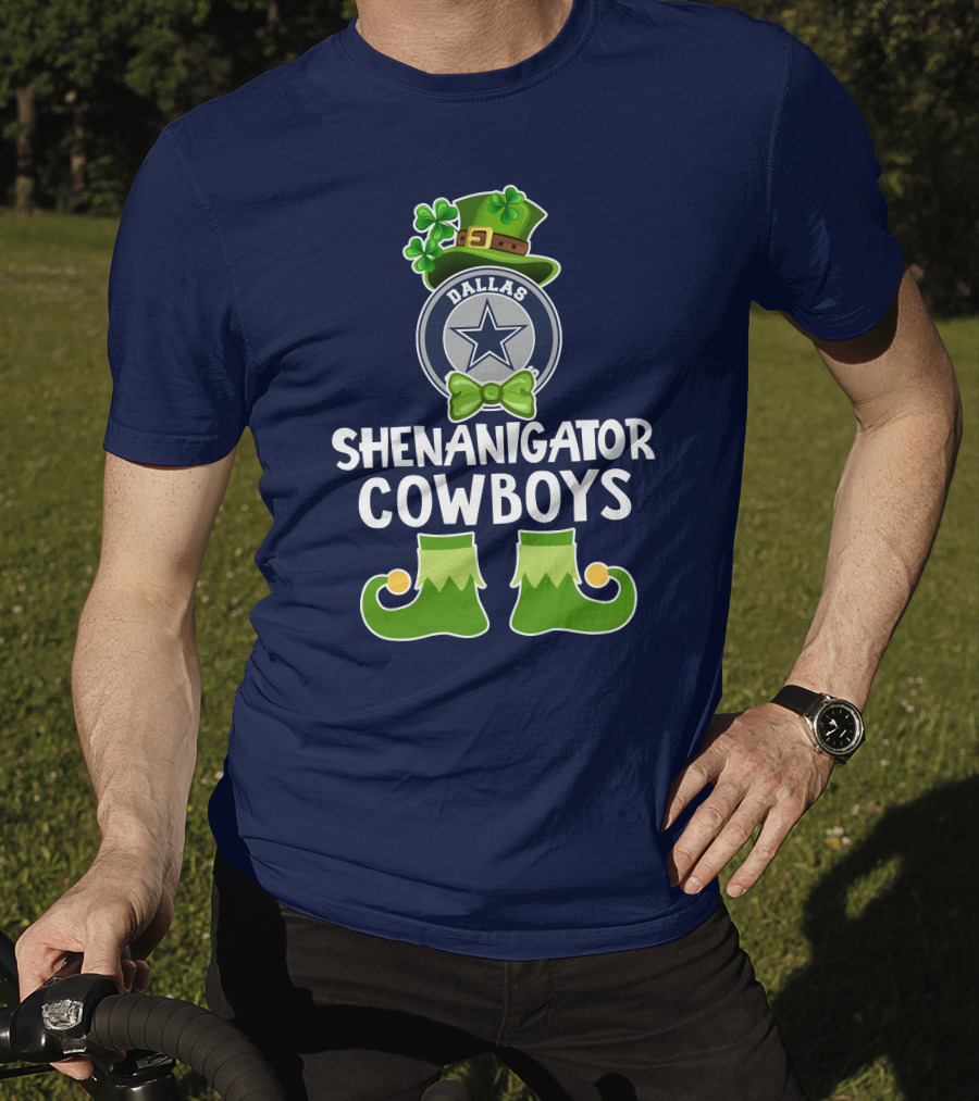 Shenanigator Dallas Cowboys Leprechaun St. Patrick's Day Fun T-Shirt