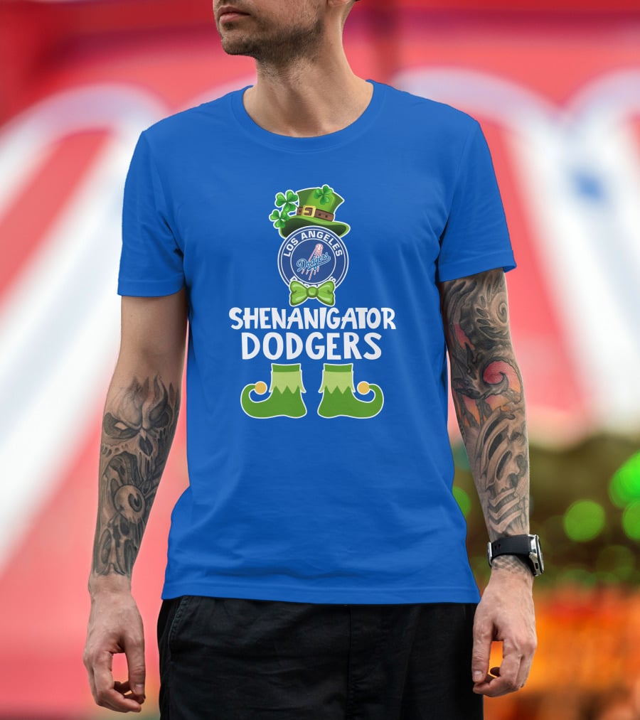Los Angeles Dodgers Funny Leprechaun Shenanigator St. Patrick's Day T-Shirt