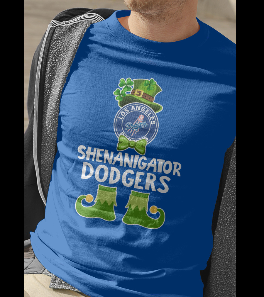 Los Angeles Dodgers Funny Leprechaun Shenanigator St. Patrick's Day T-Shirt