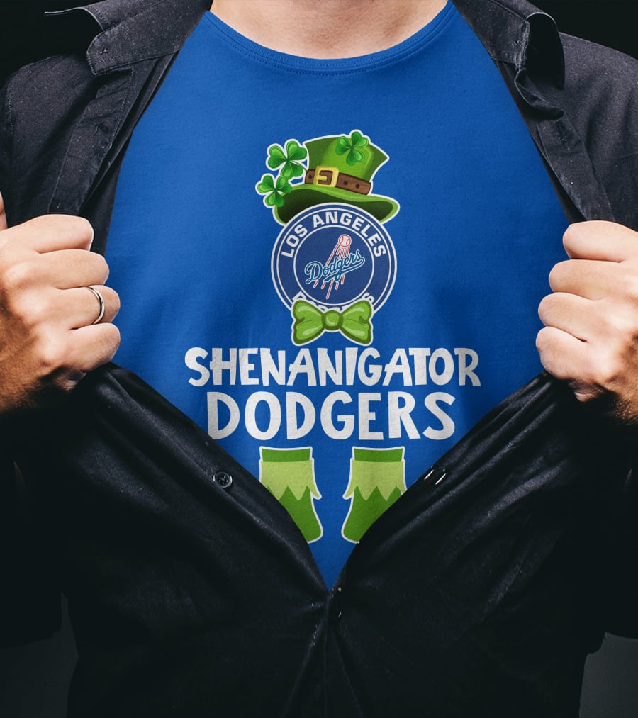 Los Angeles Dodgers Funny Leprechaun Shenanigator St. Patrick's Day T-Shirt