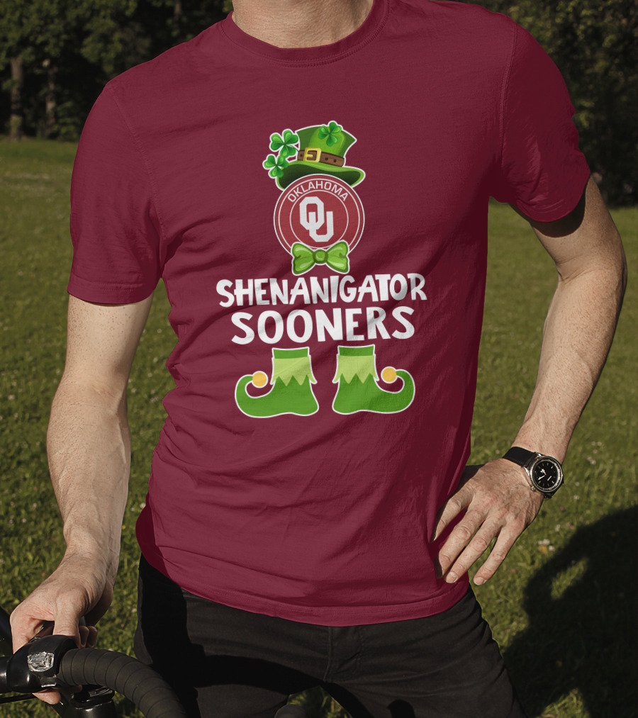 Shenanigator Oklahoma Sooners Funny Leprechaun St. Patrick's Day T-Shirt
