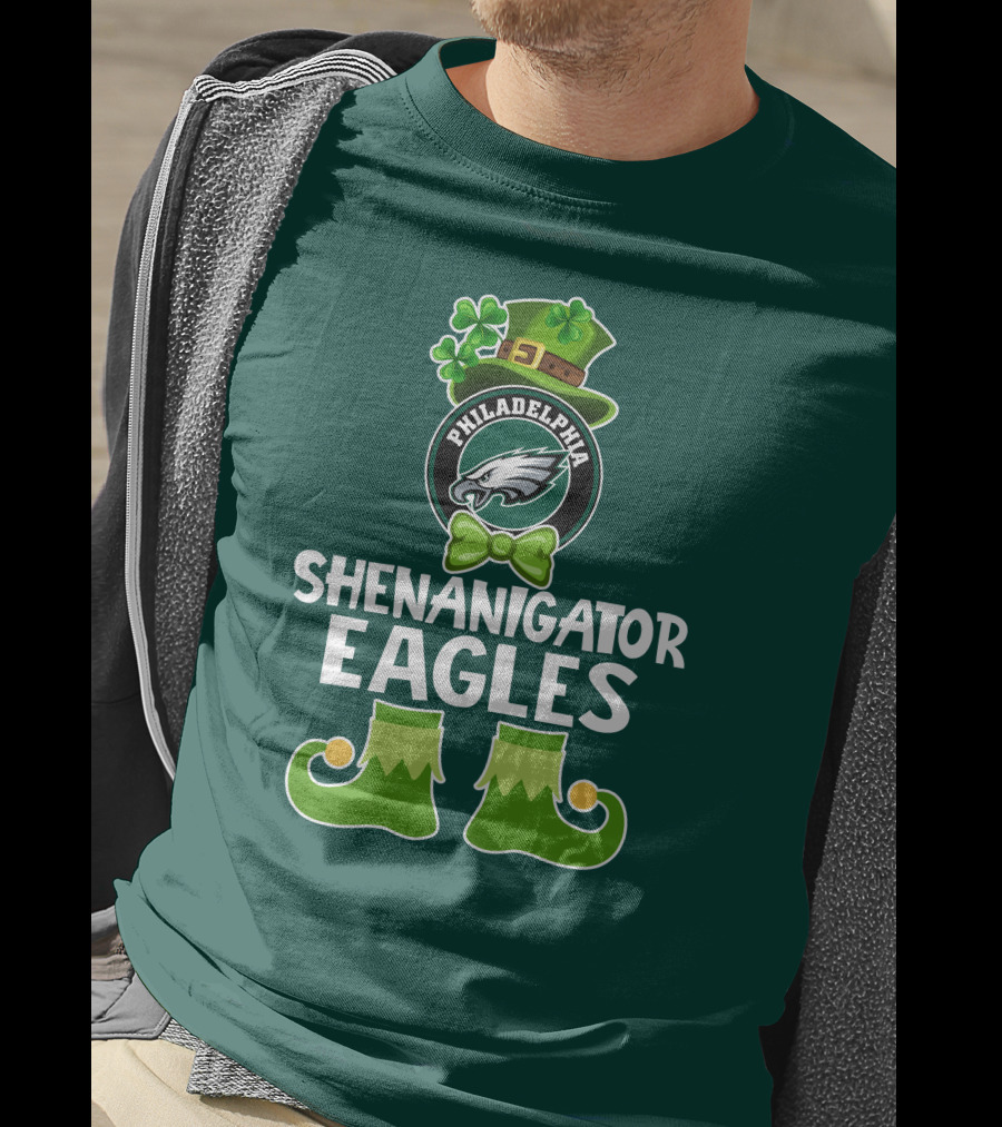 Philadelphia Eagles Shenanigator St. Patrick's Day Funny Leprechaun T-Shirt