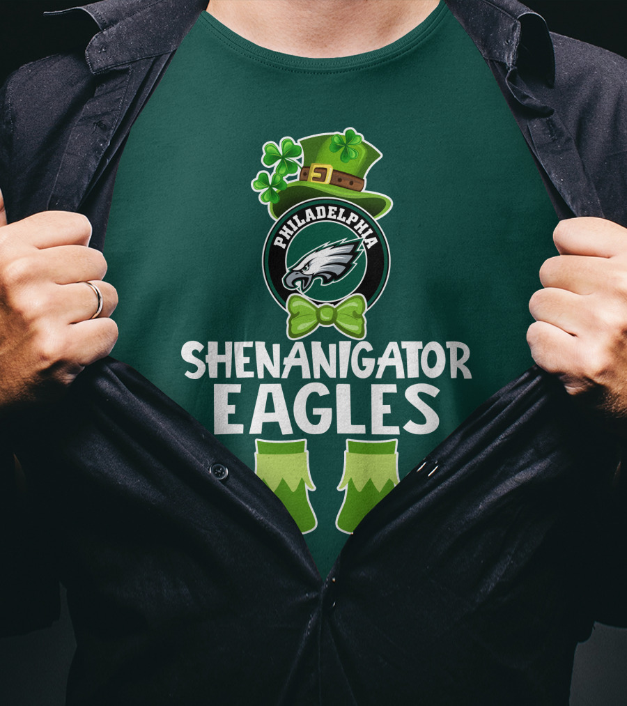 Philadelphia Eagles Shenanigator St. Patrick's Day Funny Leprechaun T-Shirt