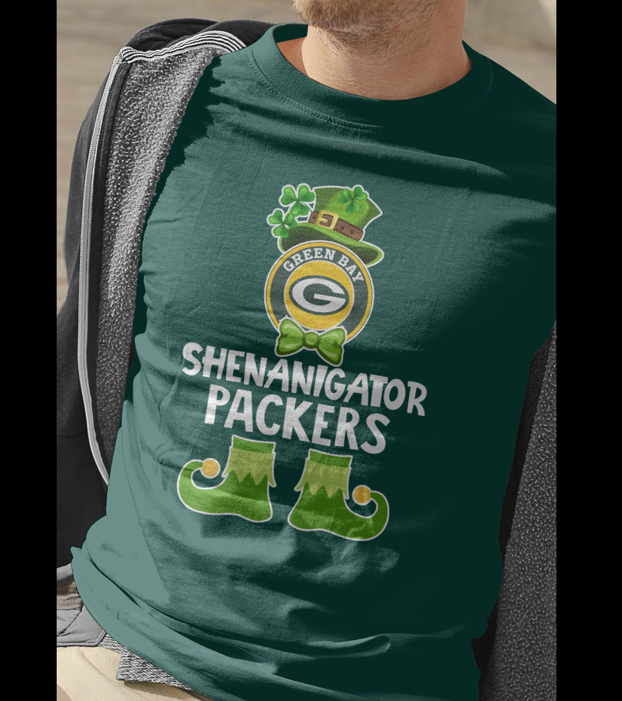Green Bay Packers Shenanigator Funny Leprechaun St. Patrick's Day T-Shirt