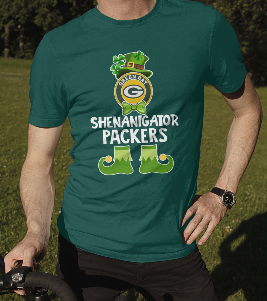 Green Bay Packers Shenanigator Funny Leprechaun St. Patrick's Day T-Shirt