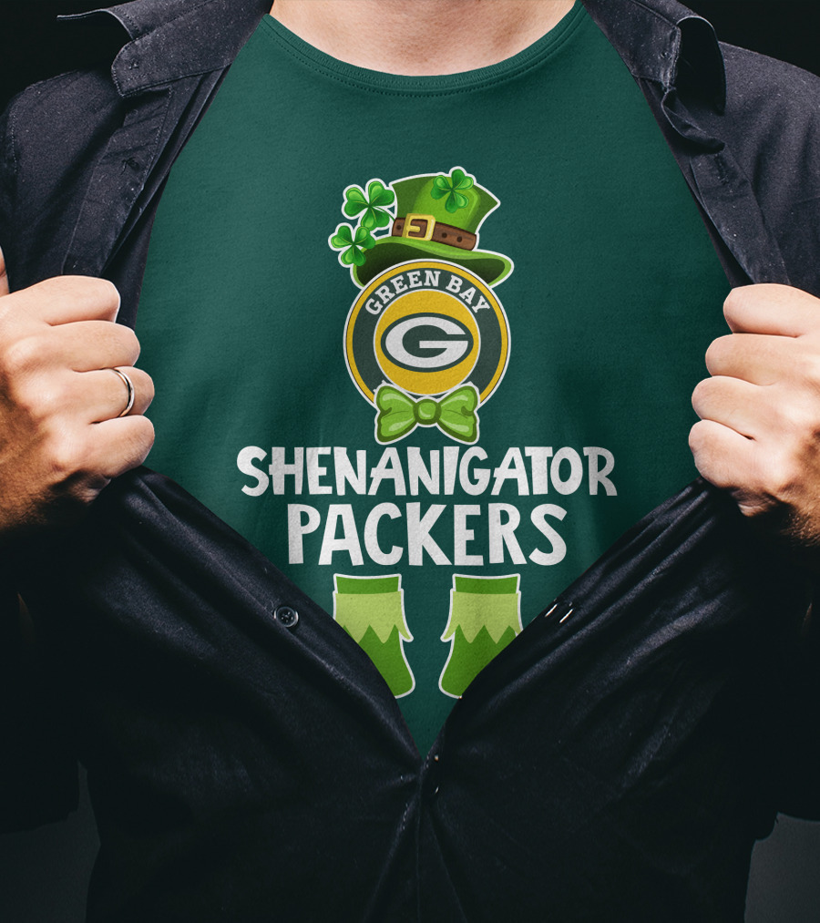 Green Bay Packers Shenanigator Funny Leprechaun St. Patrick's Day T-Shirt