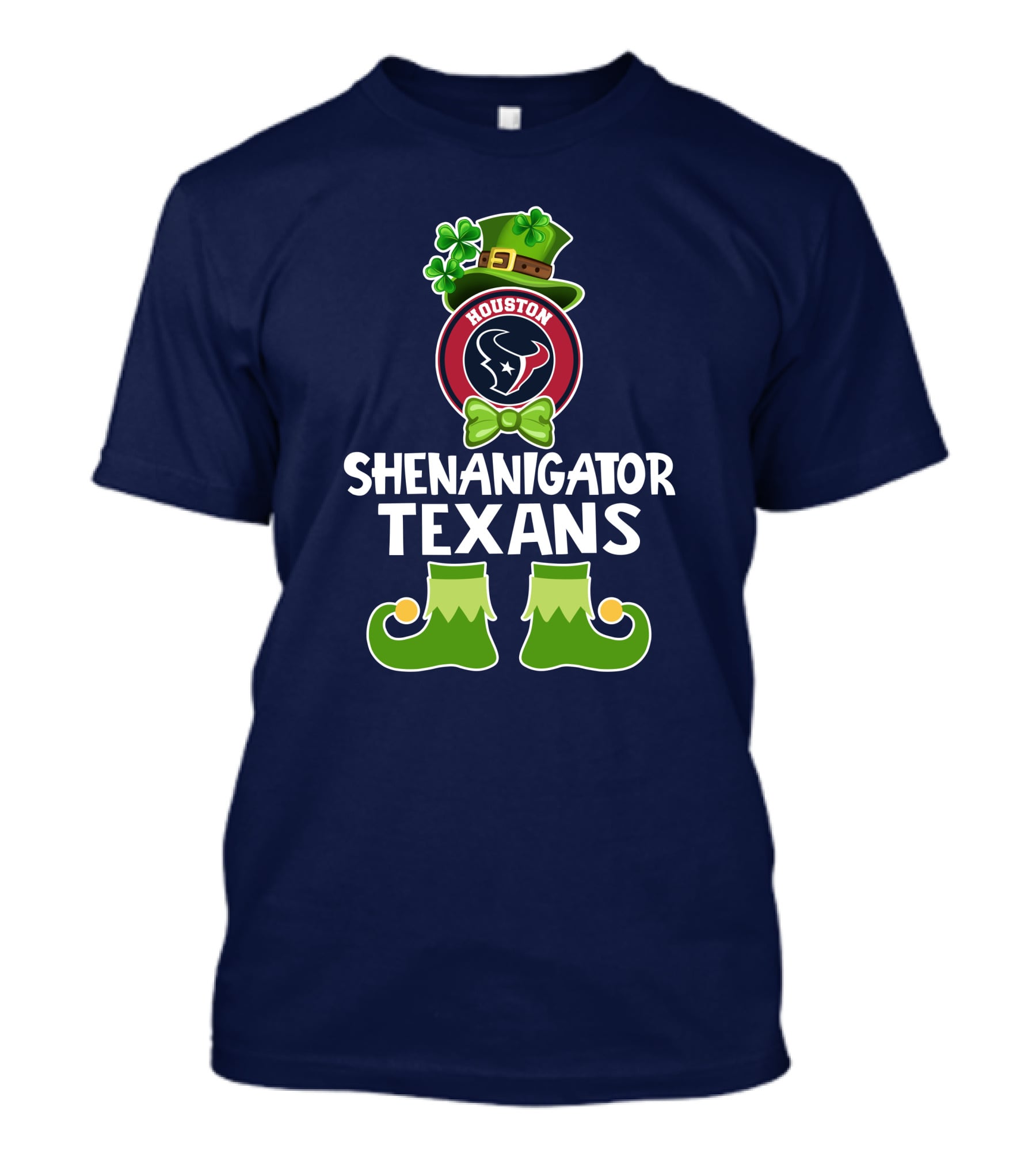 Shenanigator Houston Texans Leprechaun St. Patrick's Day T-Shirt