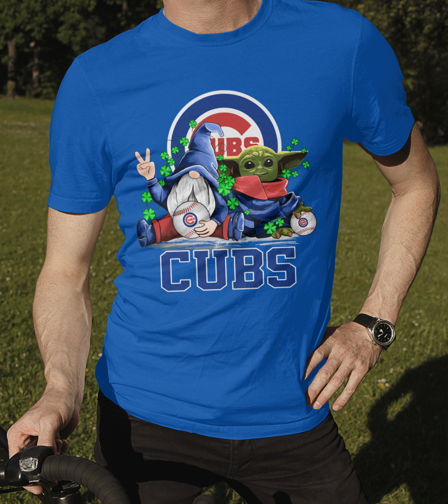 Chicago Cubs Leprechauns Gnomes Baby Yoda Baseball T-Shirt