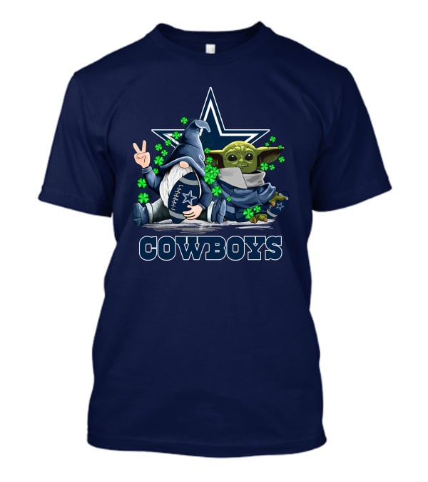 Cowboys Gnome Baby Yoda Shamrocks Dallas Football T-Shirt