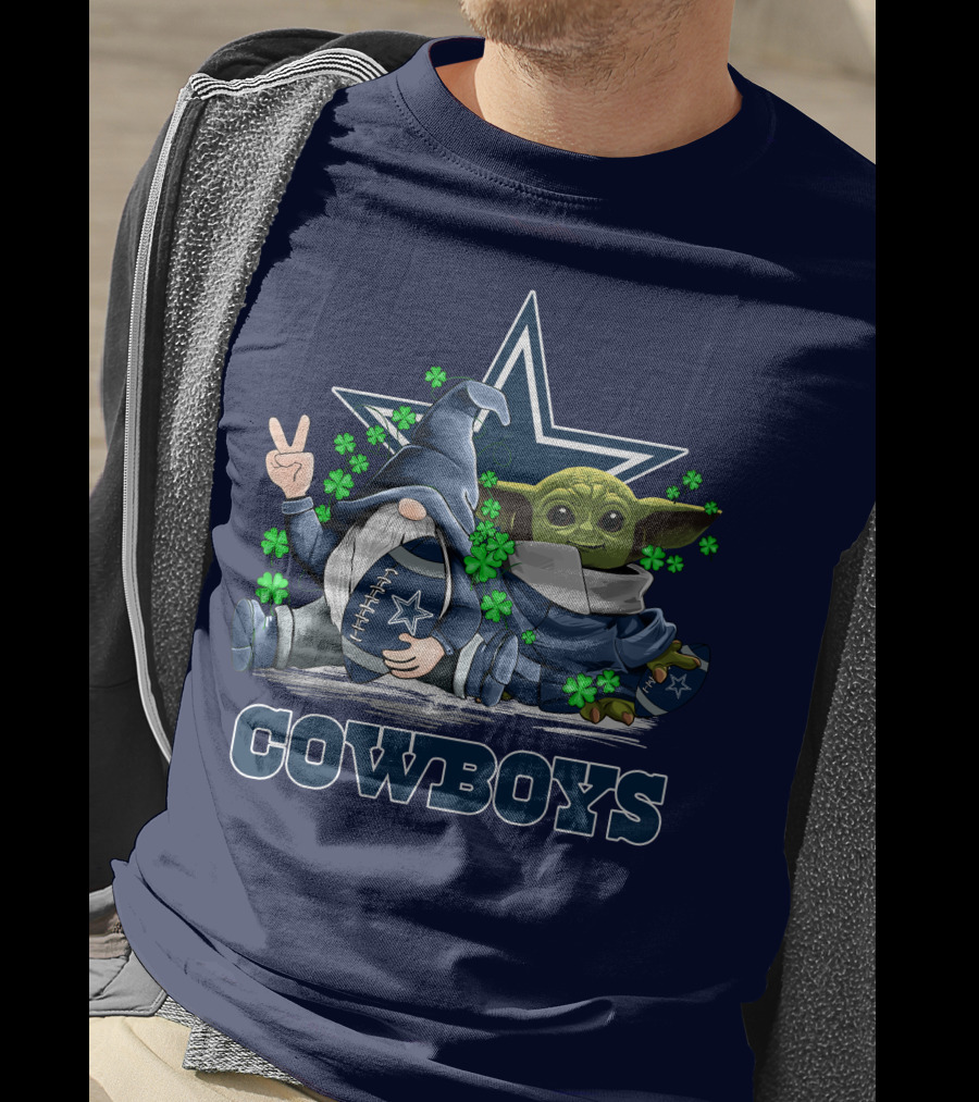 Cowboys Gnome Baby Yoda Shamrocks Dallas Football T-Shirt