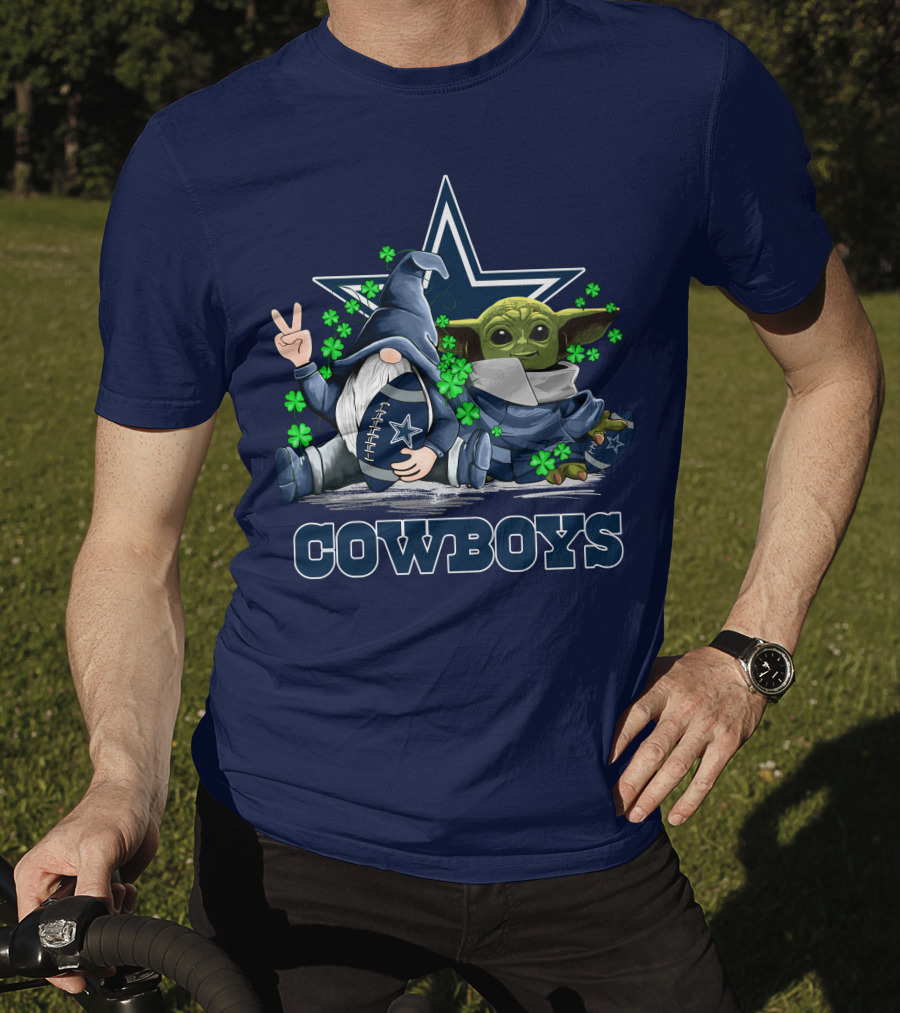 Cowboys Gnome Baby Yoda Shamrocks Dallas Football T-Shirt