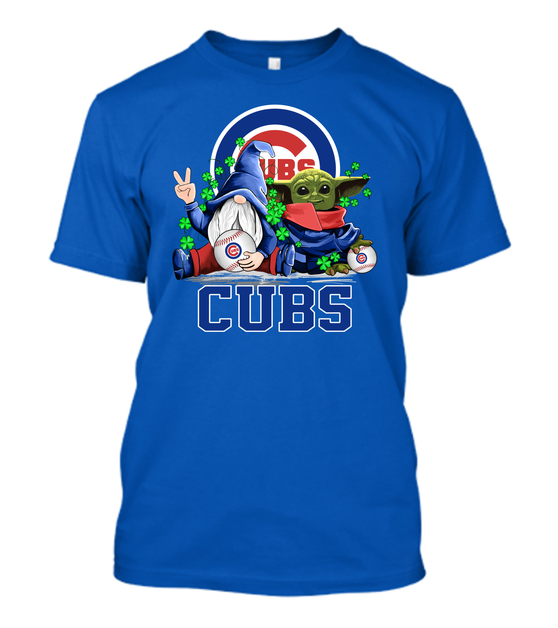 Chicago Cubs Leprechaun Gnome Baby Yoda Baseball Clover T-Shirt